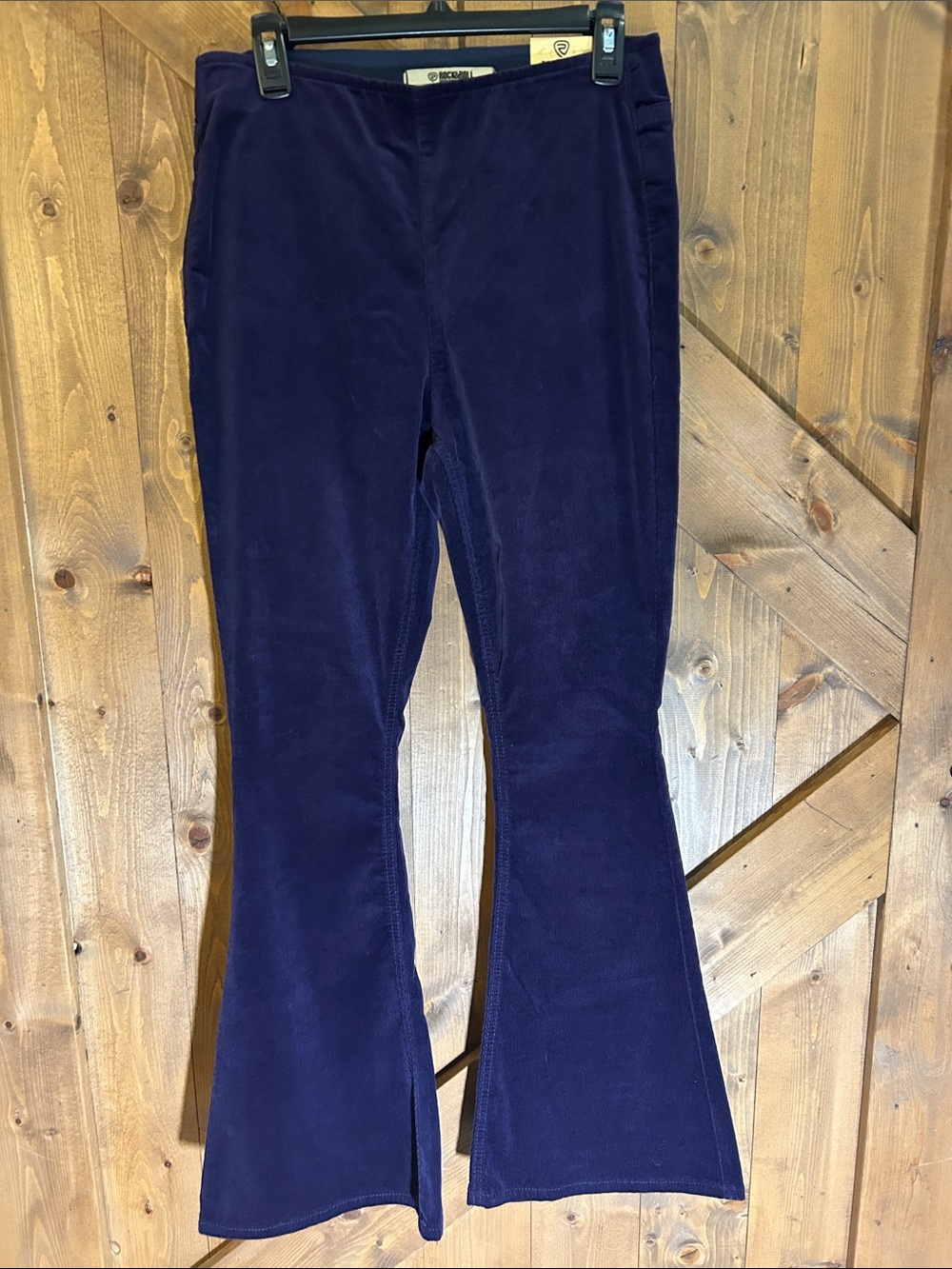 NWT Rock&Roll Bargain Bell Women’s Purple Pull on Flare Denim